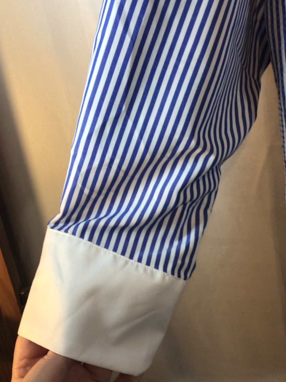 Lane Bryant Stripe Sequin Button Down Shirt 22/24 Contrast Cuff Holiday Party - Picture 6 of 14